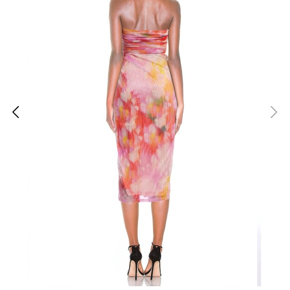 NWT Jewel Badgley Mischka Danika Printed Strapless Sheath Dress - Picture 2 of 7